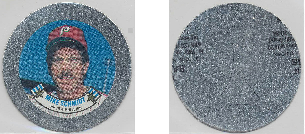 1988 Topps Baseball Coins Metal Proof Discs 053 Mike Schmidt